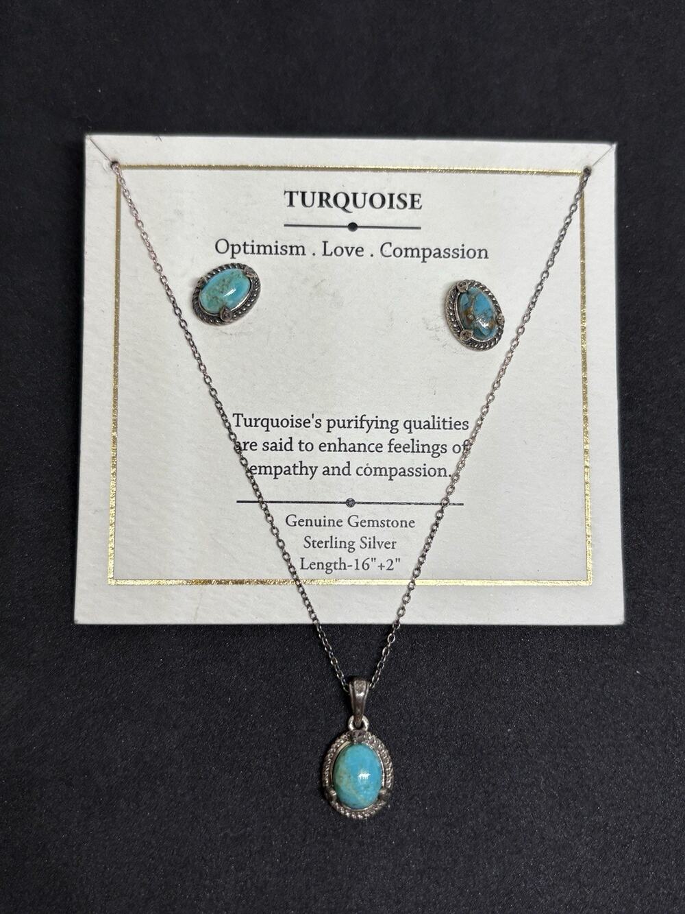 New Sterling Silver TWISTED WIRE OVAL TURQUOISE Necklace Earrings Jewelry Set